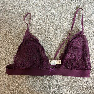 For Love & Lemons Skivvies Lace Bra Bralette Size M/L Maroon Lacy Sexy
